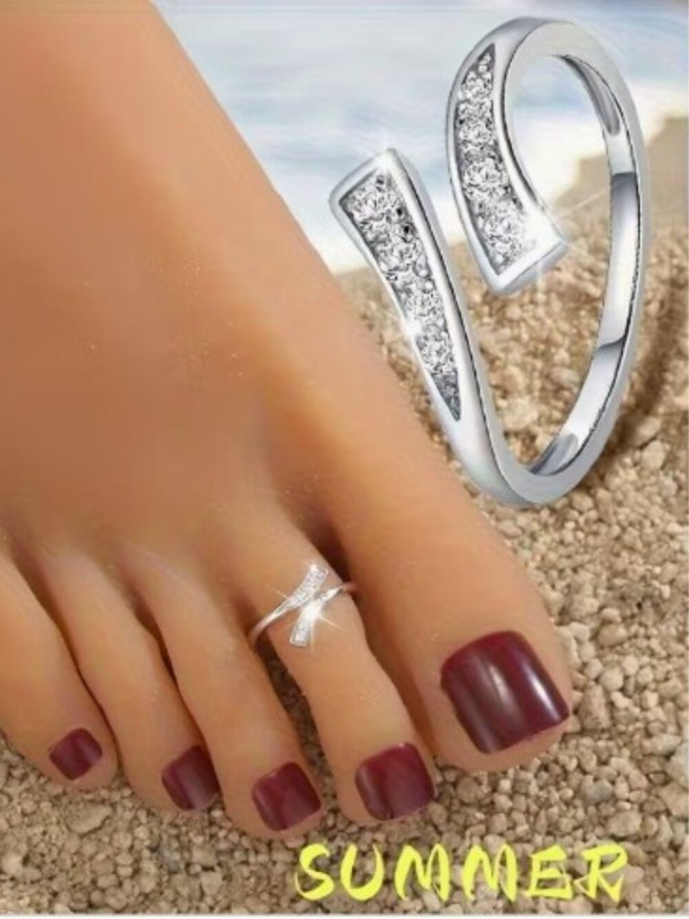 Silver Adjustable Ring with CZ NEW